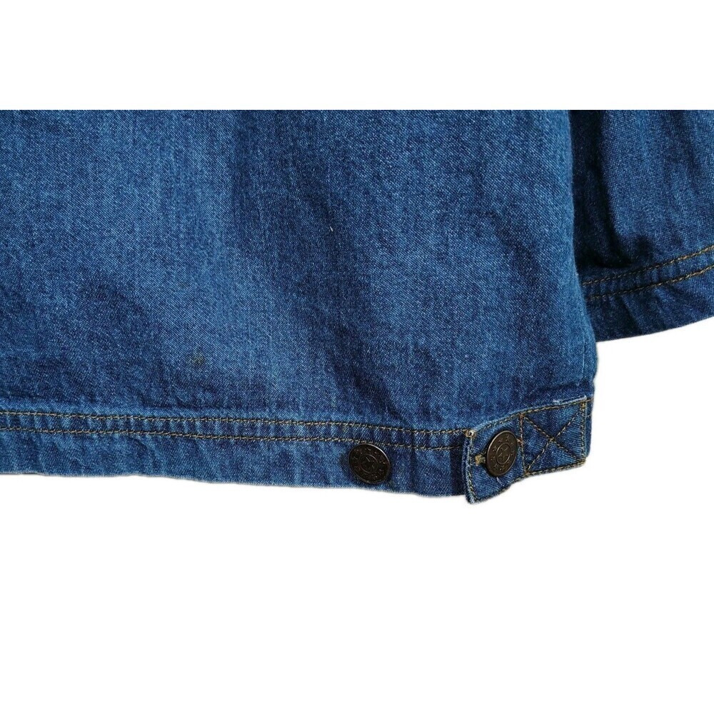Vintage Embroidered Denim Shirt Jacket Womens 2X Floral Button Front Boho Folk - Picture 3 of 12